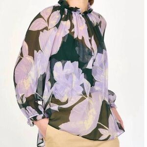 CHRISTY LYNN karla blouse in green blossom silk